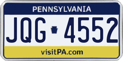 PA license plate JQG4552