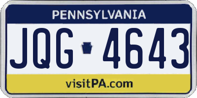 PA license plate JQG4643