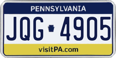PA license plate JQG4905