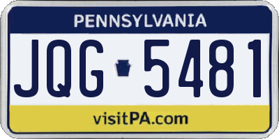 PA license plate JQG5481