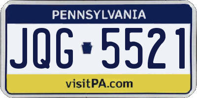 PA license plate JQG5521