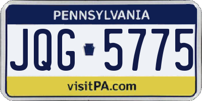 PA license plate JQG5775