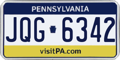 PA license plate JQG6342