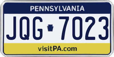 PA license plate JQG7023