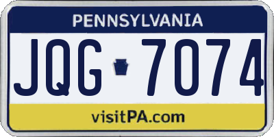 PA license plate JQG7074