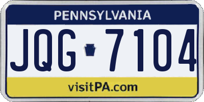 PA license plate JQG7104