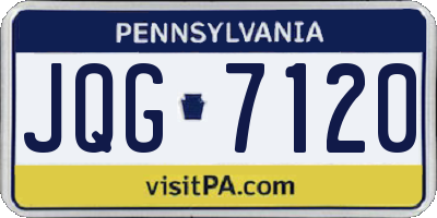 PA license plate JQG7120
