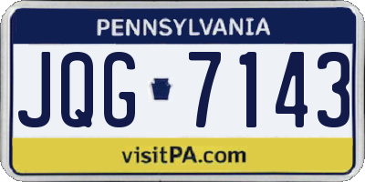 PA license plate JQG7143
