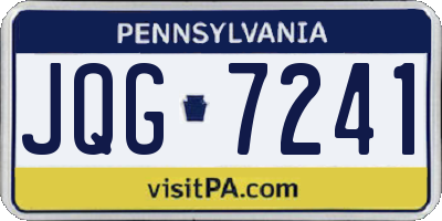 PA license plate JQG7241
