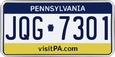 PA license plate JQG7301