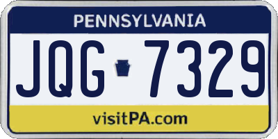 PA license plate JQG7329