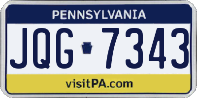 PA license plate JQG7343
