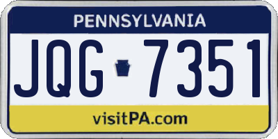 PA license plate JQG7351