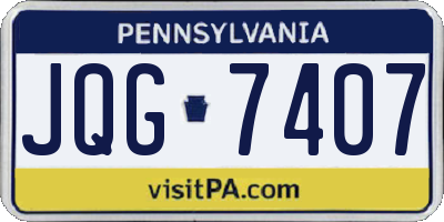 PA license plate JQG7407