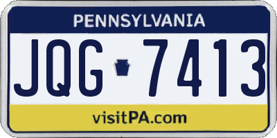 PA license plate JQG7413