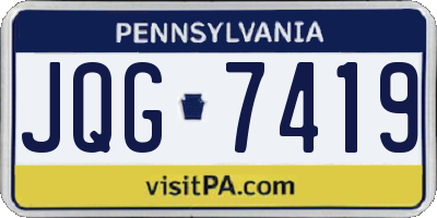 PA license plate JQG7419