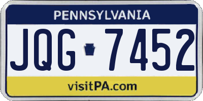 PA license plate JQG7452
