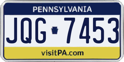 PA license plate JQG7453