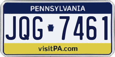 PA license plate JQG7461