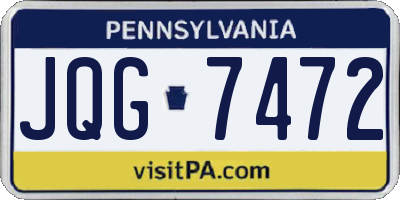 PA license plate JQG7472