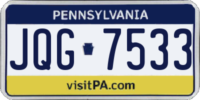 PA license plate JQG7533