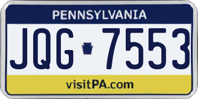 PA license plate JQG7553