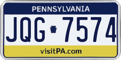 PA license plate JQG7574