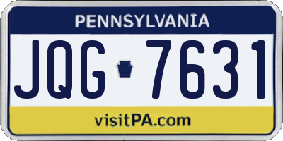 PA license plate JQG7631
