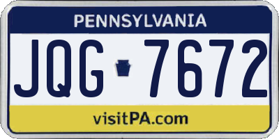 PA license plate JQG7672