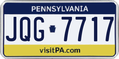PA license plate JQG7717