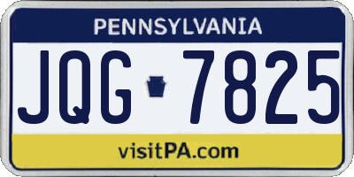 PA license plate JQG7825