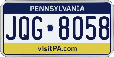 PA license plate JQG8058