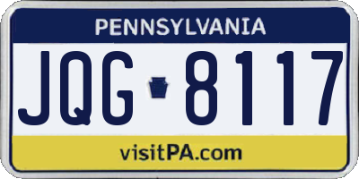 PA license plate JQG8117