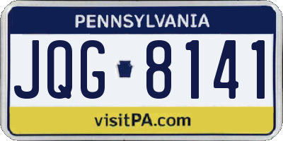 PA license plate JQG8141