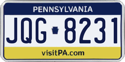 PA license plate JQG8231