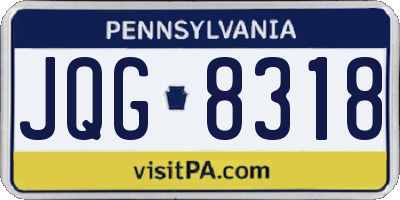 PA license plate JQG8318
