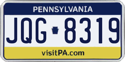 PA license plate JQG8319