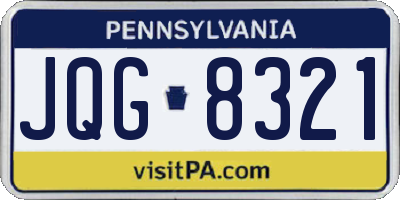 PA license plate JQG8321