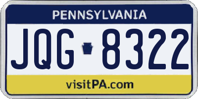 PA license plate JQG8322