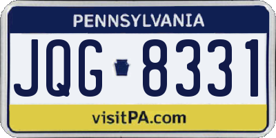 PA license plate JQG8331