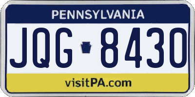 PA license plate JQG8430