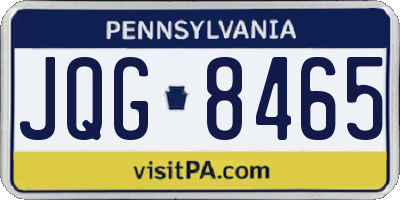 PA license plate JQG8465