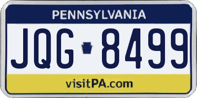 PA license plate JQG8499