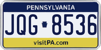 PA license plate JQG8536