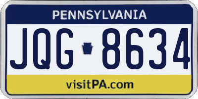 PA license plate JQG8634
