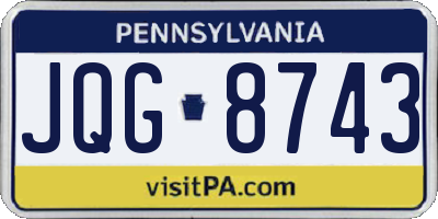 PA license plate JQG8743