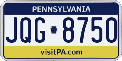 PA license plate JQG8750