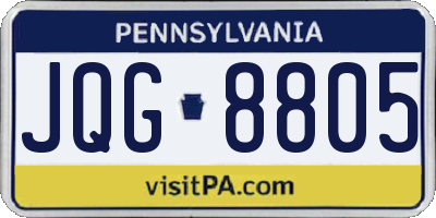 PA license plate JQG8805