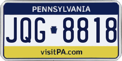 PA license plate JQG8818