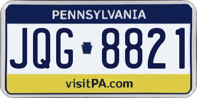 PA license plate JQG8821